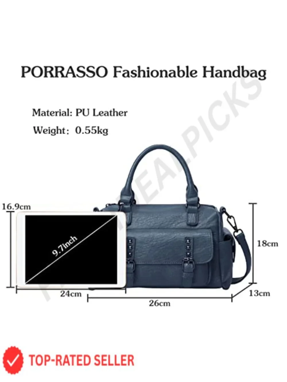PU Leather Satchel Handbag with Pendant Crossbody Shoulder Bag